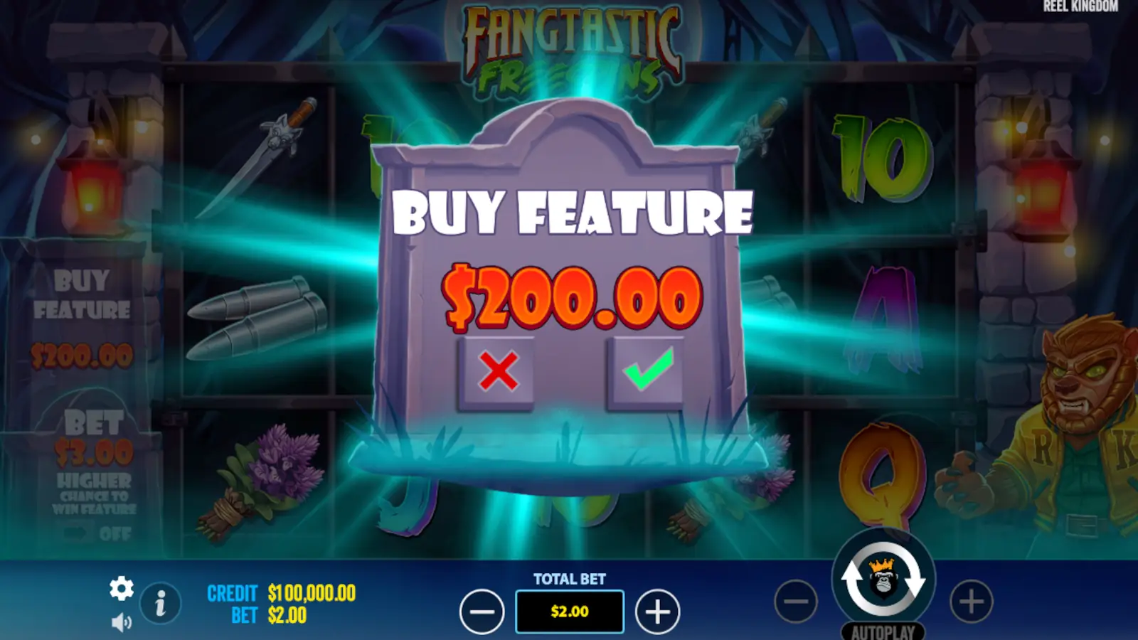 Fangtastic Freespins Slot Feature Buy