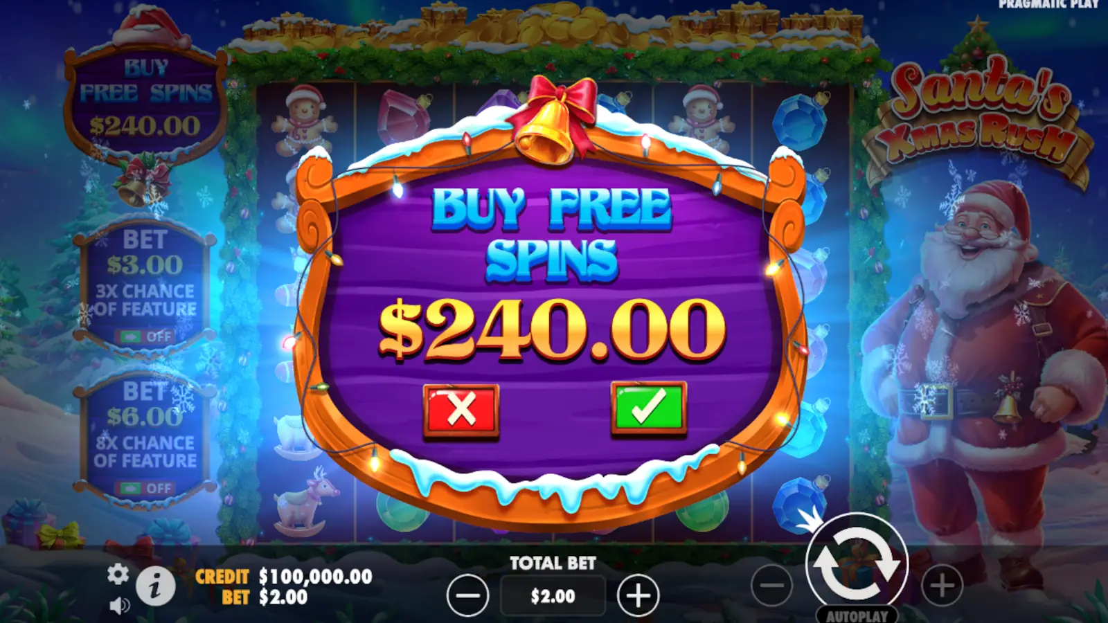 Santa's Xmas Rush Slot Feature Buy